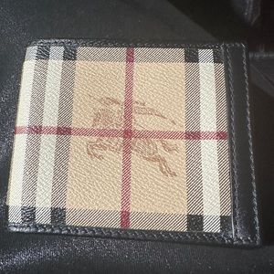 Men’s leather Haymarket Burberry bifold wallet! $300 OBO!